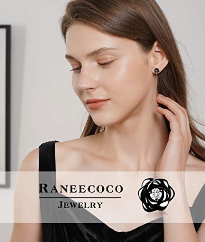 Black Gold Plated Sterling Silver Flower Stud Earrings