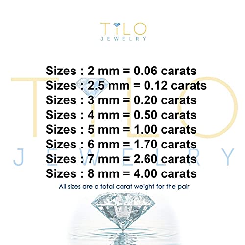 14k White Gold Round CZ Stud Earrings (5mm)