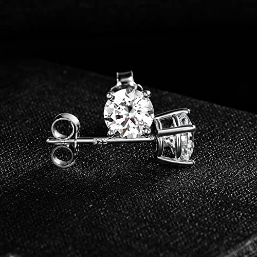 Set of 3 S925 Silver Moissanite Stud Earrings