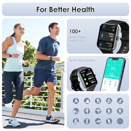 IOWODO Smart Watch with 100+ Sport Modes