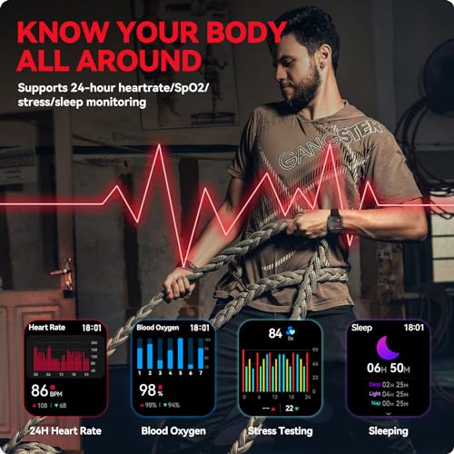 Men's Military Smartwatch IP68 Waterproof Fitness Watch