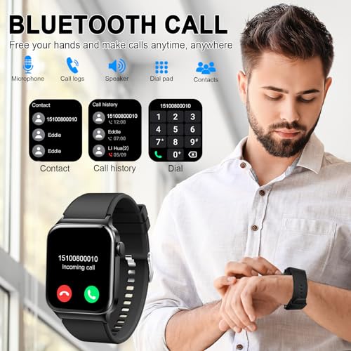 1.85" Smartwatch with Heart Rate Monitor, 100+ Sport Modes