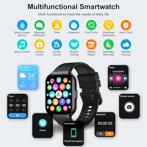 HD Touch Screen Smartwatch for Men Women with Call Answer/Making, Fitness & Sleep Monitor