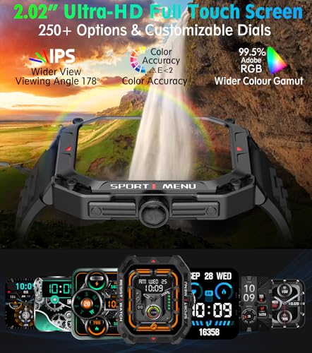 Men's Military Smartwatch with Call Function & Fitness Tracker