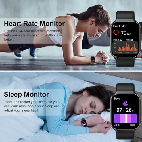 HD Touch Screen Smartwatch for Men Women with Call Answer/Making, Fitness & Sleep Monitor