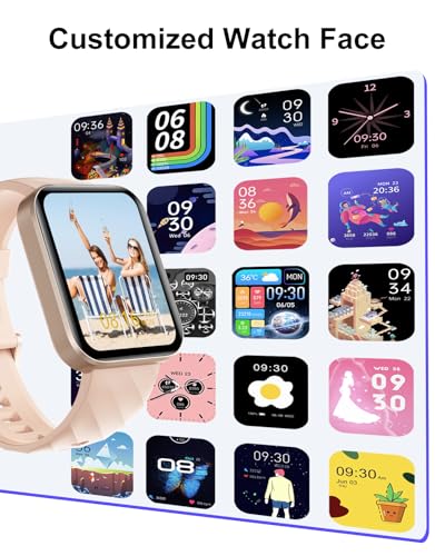 Pink Waterproof Smart Watch with Fitness Tracker