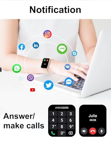 Pink Waterproof Smart Watch with Fitness Tracker