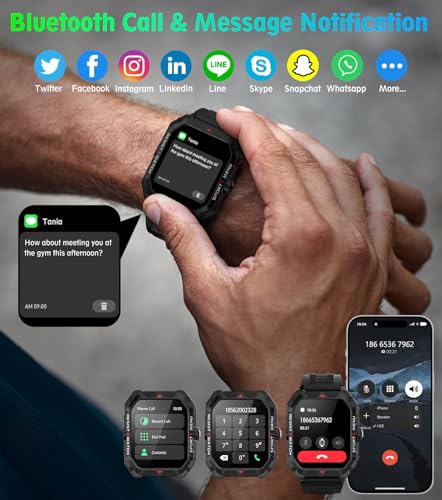 Men's Military Smartwatch with Call Function & Fitness Tracker