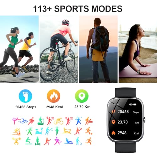 Touchscreen Smart Watch with Call/Text Reminder, Fitness Tracker