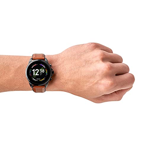 Fossil Gen 6 44mm Stainless Steel Leather Smart Watch