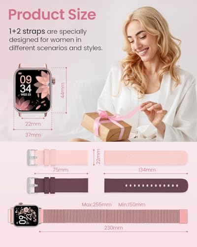 Women's Fitness Tracker Smartwatch with Blood Pressure Monitor