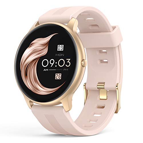 AGPTEK Women's Smartwatch for Android and iOS, Pink