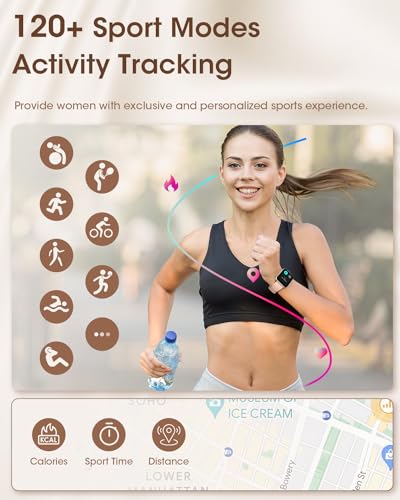 HD Fitness Tracker Smart Watch for Women, Bluetooth