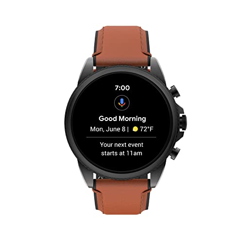 Fossil Gen 6 44mm Stainless Steel Leather Smart Watch