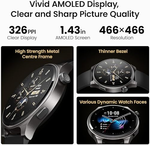 TOZO S5 Smart Watch: 1.43’’ AMOLED, 100+ Sport Modes