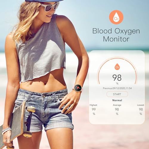 AGPTEK Women's Smartwatch for Android and iOS, Pink