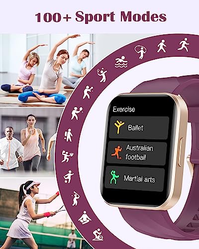 RUIMEN Smart Watch for iPhone/Android, Fitness Tracker (Purple)