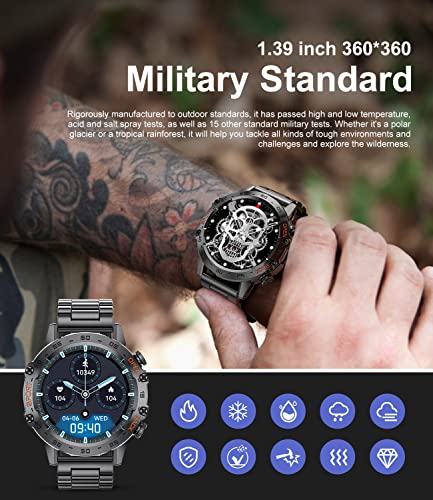 Men's Military Smart Watch with 100 Sports Modes