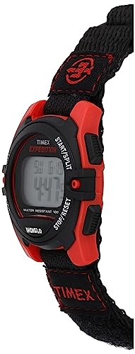 Timex Unisex Digital Expedition Black/Red Watch with Velcro