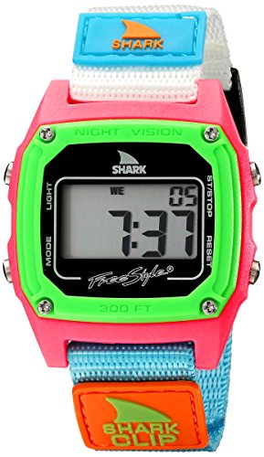 Women's Retro Digital Watch with Shark Clip and Nylon Band