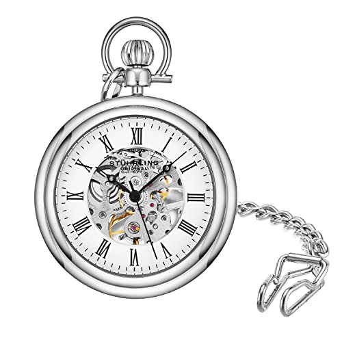 Men's Stuhrling Original Skeleton Analog Pocket Watch with Chain
