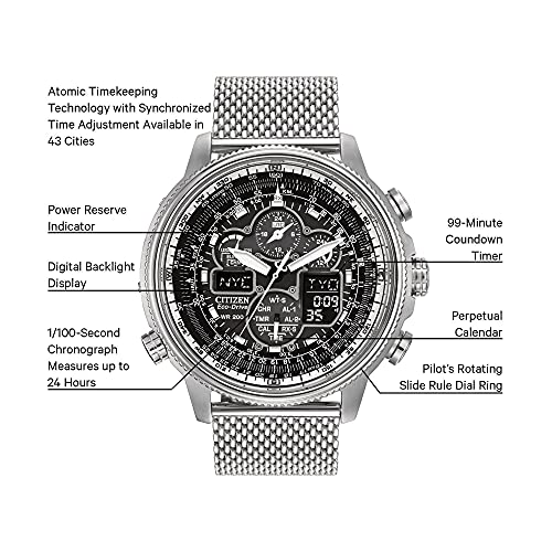 Citizen Eco-Drive Atomic Timekeeping Pilot Chronograph Watch