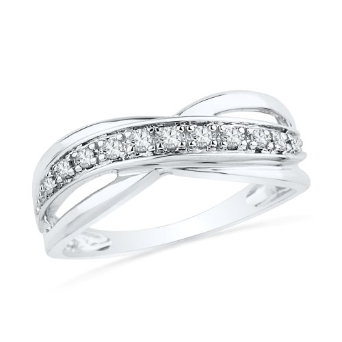 Diamond Twisted Fashion Ring in Sterling Silver