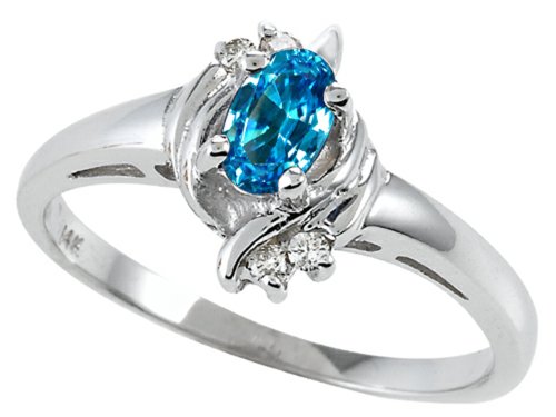Blue Topaz Ring in 10 kt White Gold
