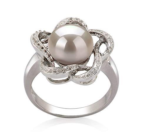 White Freshwater Pearl Sterling Silver Ring - Size 6