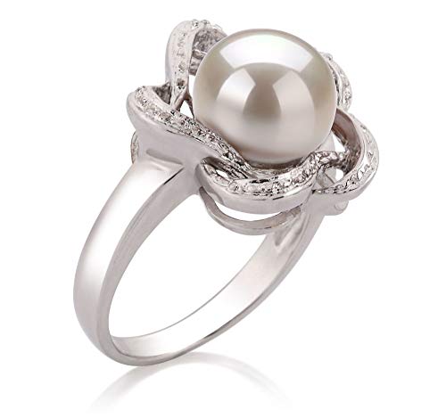 White Freshwater Pearl Sterling Silver Ring - Size 6