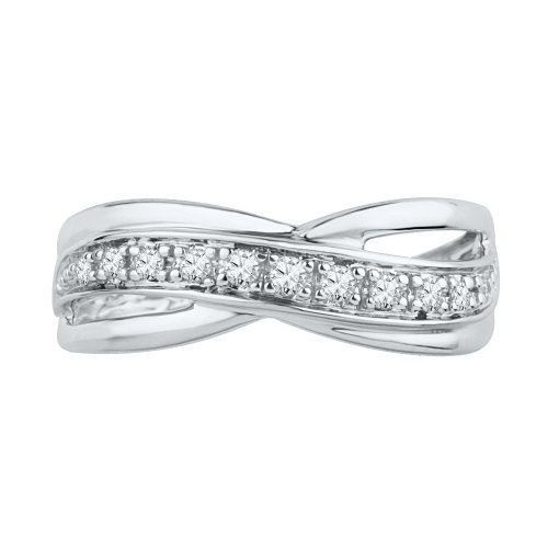 Diamond Twisted Fashion Ring in Sterling Silver