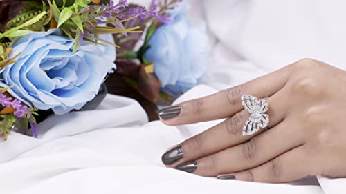 Dazzlingrock Collection 0.70 CT White Diamond Butterfly Ring