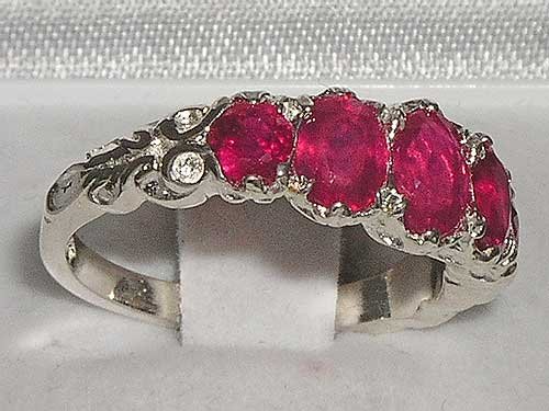 Ruby Promise Ring in 925 Sterling Silver - 7.5