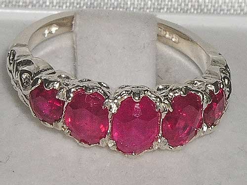 Ruby Promise Ring in 925 Sterling Silver - 7.5