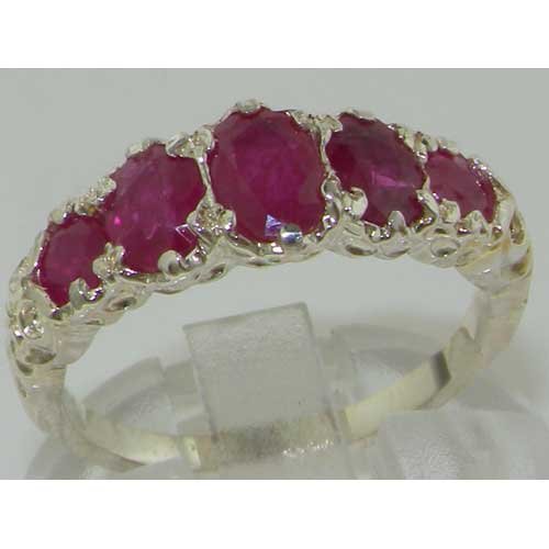 Ruby Promise Ring in 925 Sterling Silver - 7.5
