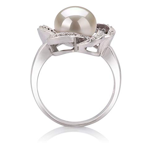 White Freshwater Pearl Sterling Silver Ring - Size 6