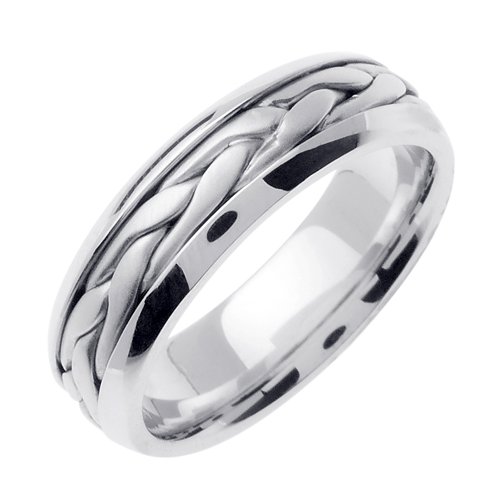 Sterling Silver Hand Braided Men's Wedding Ring Sizes 9-14