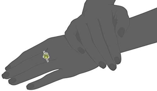 Peridot Heart Ring with Diamond Accent in Sterling Silver