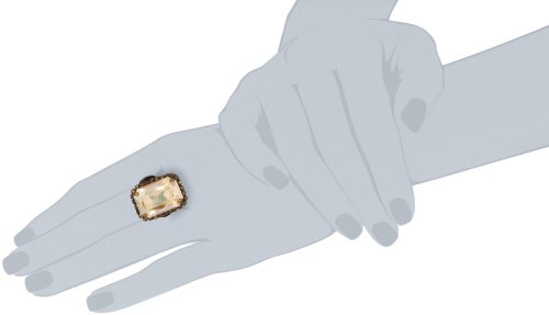 Sorrelli Crystal Cocktail Adjustable Ring in Antique Gold-Tone