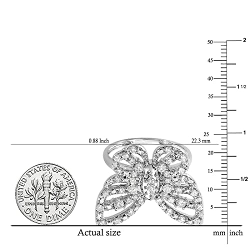 Dazzlingrock Collection 0.70 CT White Diamond Butterfly Ring