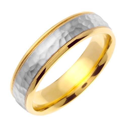 Sterling Silver & Gold Plated Two Tone Wedding Band