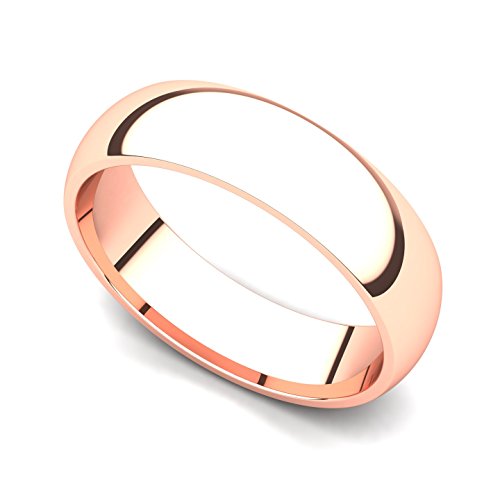 Juno 14k Rose Gold 5mm Wedding Band, Size 11