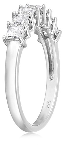 Infinity Elements Princess Ring in Platinum-Plated Silver, Size 8