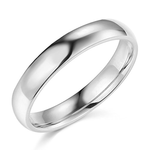 14k White Gold 4mm Wedding Band - Size 5.5