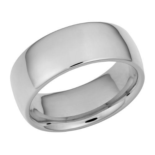 14k White Gold 8mm Hollow Wedding Band Size 13