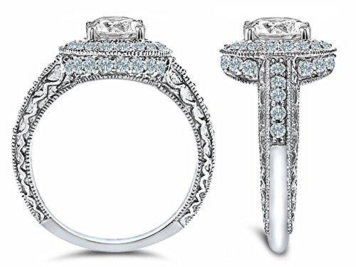 Simulated Peridot and Cubic Zirconia Ring - Size 7