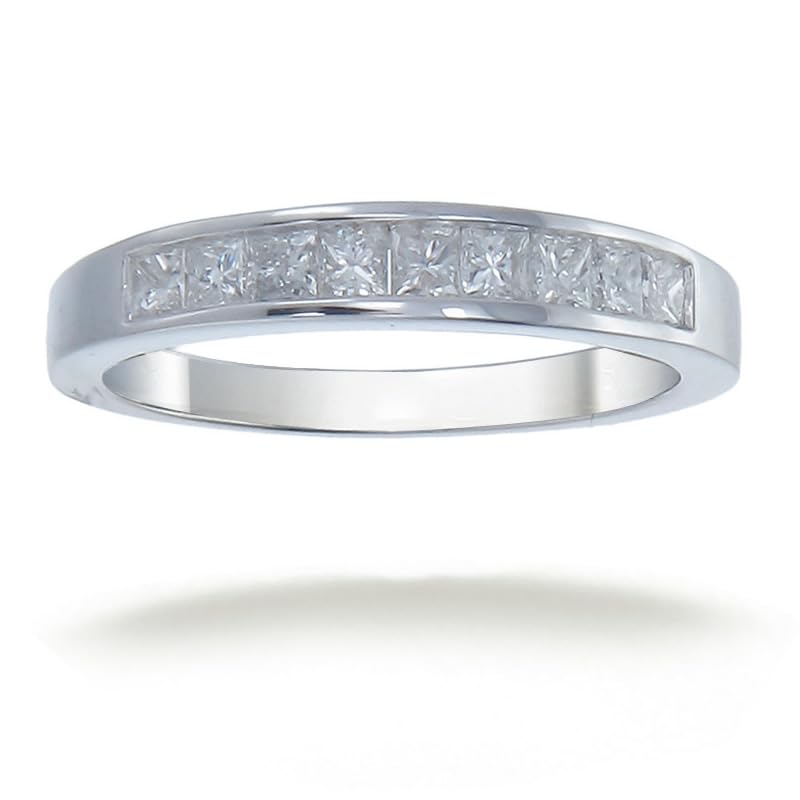 Princess Diamond Wedding Band 14K Gold Size 6