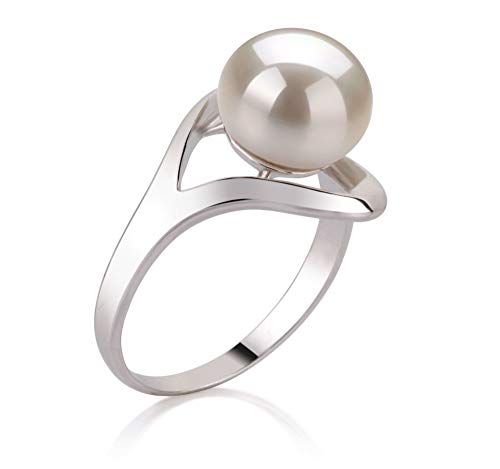 White Freshwater Pearl Ring in Sterling Silver - Size 9