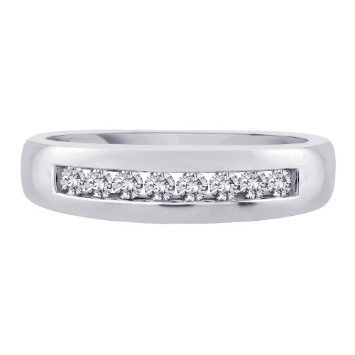 KATARINA 14K White Gold Diamond Men's Wedding Band