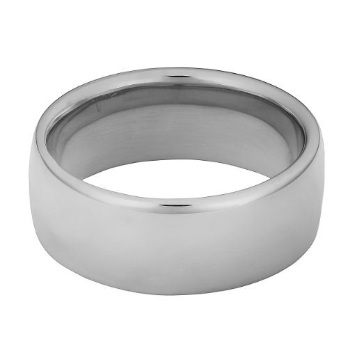 14k White Gold 8mm Hollow Wedding Band Size 13